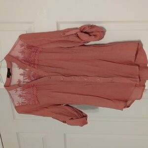 Embroidered button down shirt